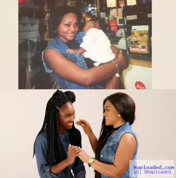 See This Lovely Throwback And Current Photo Shared By Mercy Aigbe With Her Daughter